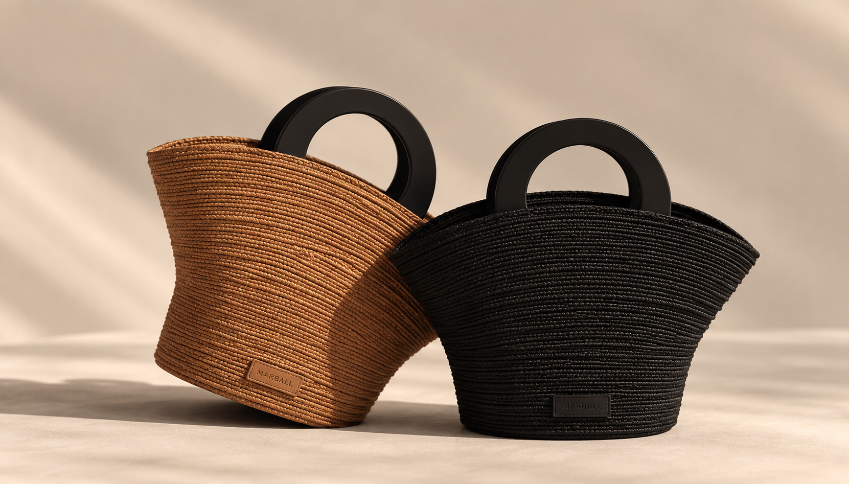 Shibui Collection — bolsos MARBALL tejidos en suela y negro